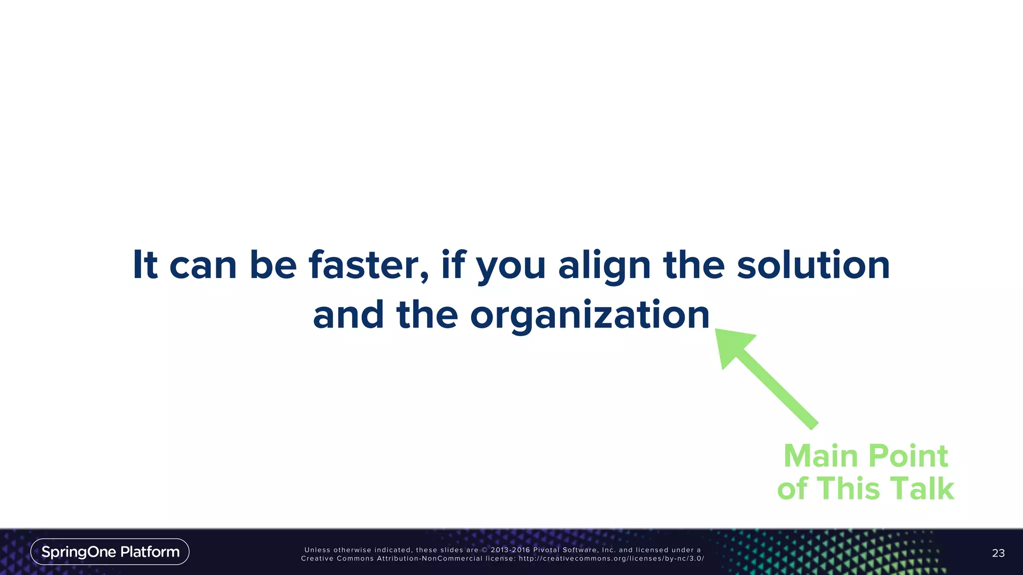 It can be faster, if you align the solution
and the organization
23
Main Point
of This Talk
 
