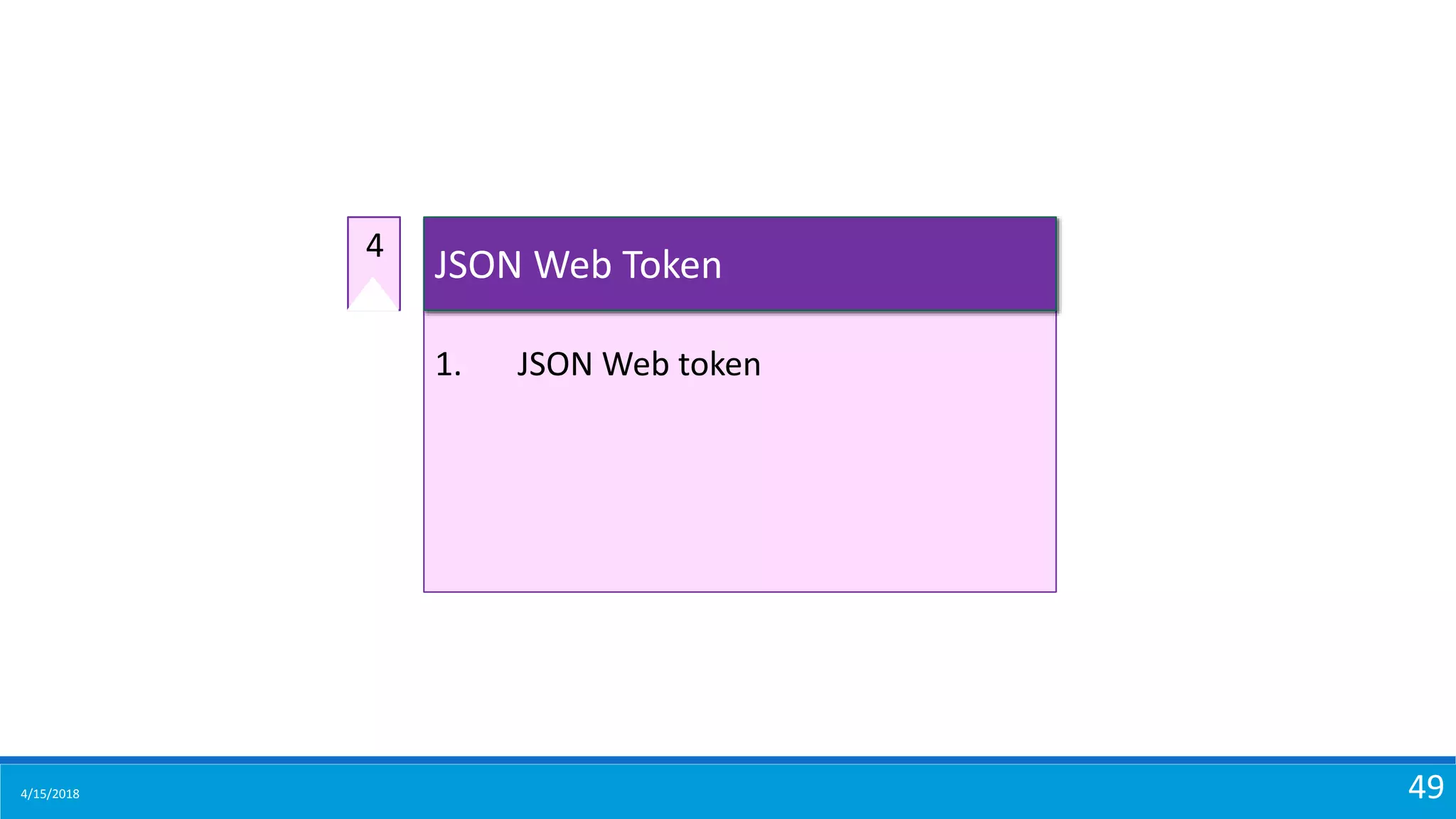 4/15/2018 49
1. JSON Web token
JSON Web Token
4
 