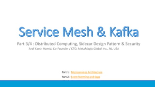 Araf Karsh Hamid, Co-Founder / CTO, MetaMagic Global Inc., NJ, USA
Part 3/4 : Distributed Computing, Sidecar Design Pattern & Security
Part 1 : Microservices Architecture
Part 2 : Event Storming and Saga
 