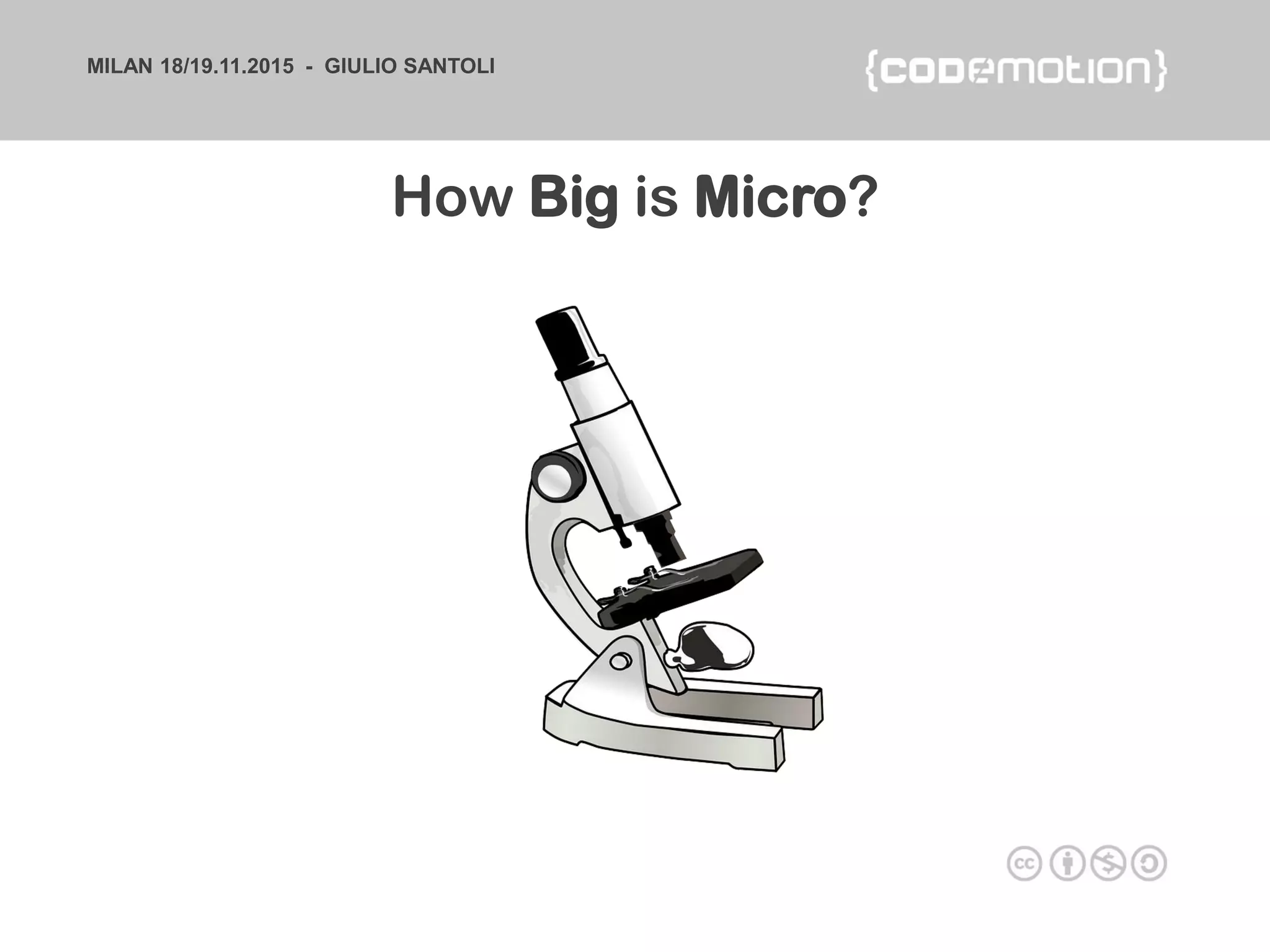MILAN 18/19.11.2015 - GIULIO SANTOLI
How Big is Micro?
 