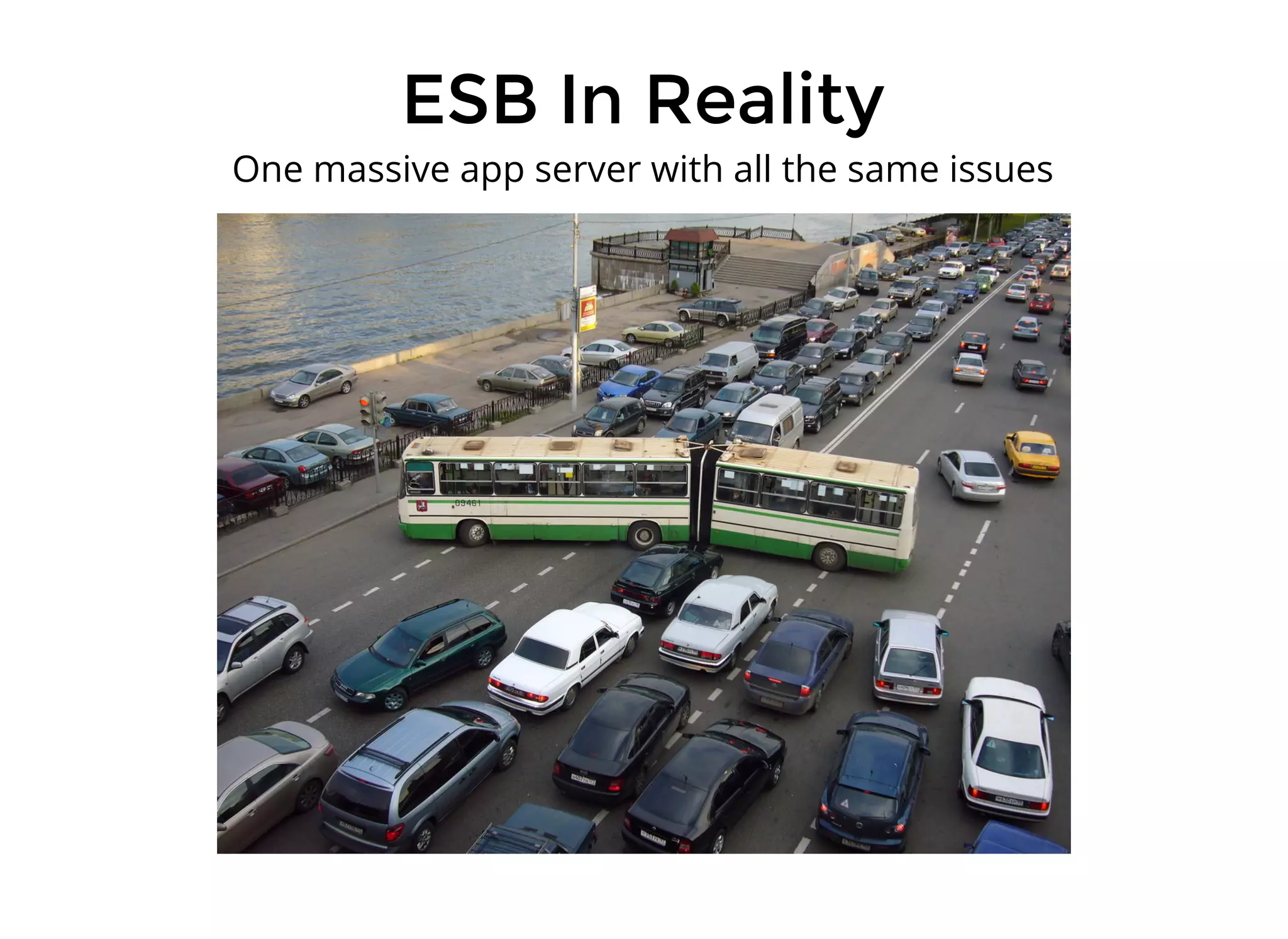 ESB In RealityESB In Reality
One massive app server with all the same issues
 