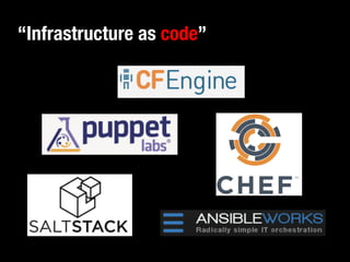 “Infrastructure as code” 
 