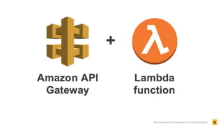 32Microservices and Serverless in Python projects
 