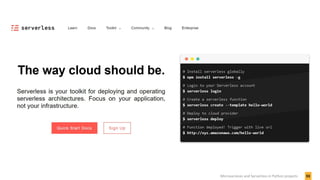 33Microservices and Serverless in Python projects
 