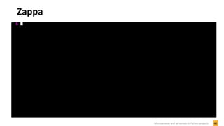 Zappa
42Microservices and Serverless in Python projects
 