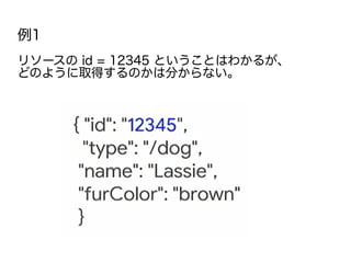 例1
リソースの id = 12345 ということはわかるが、
どのように取得するのかは分からない。
 