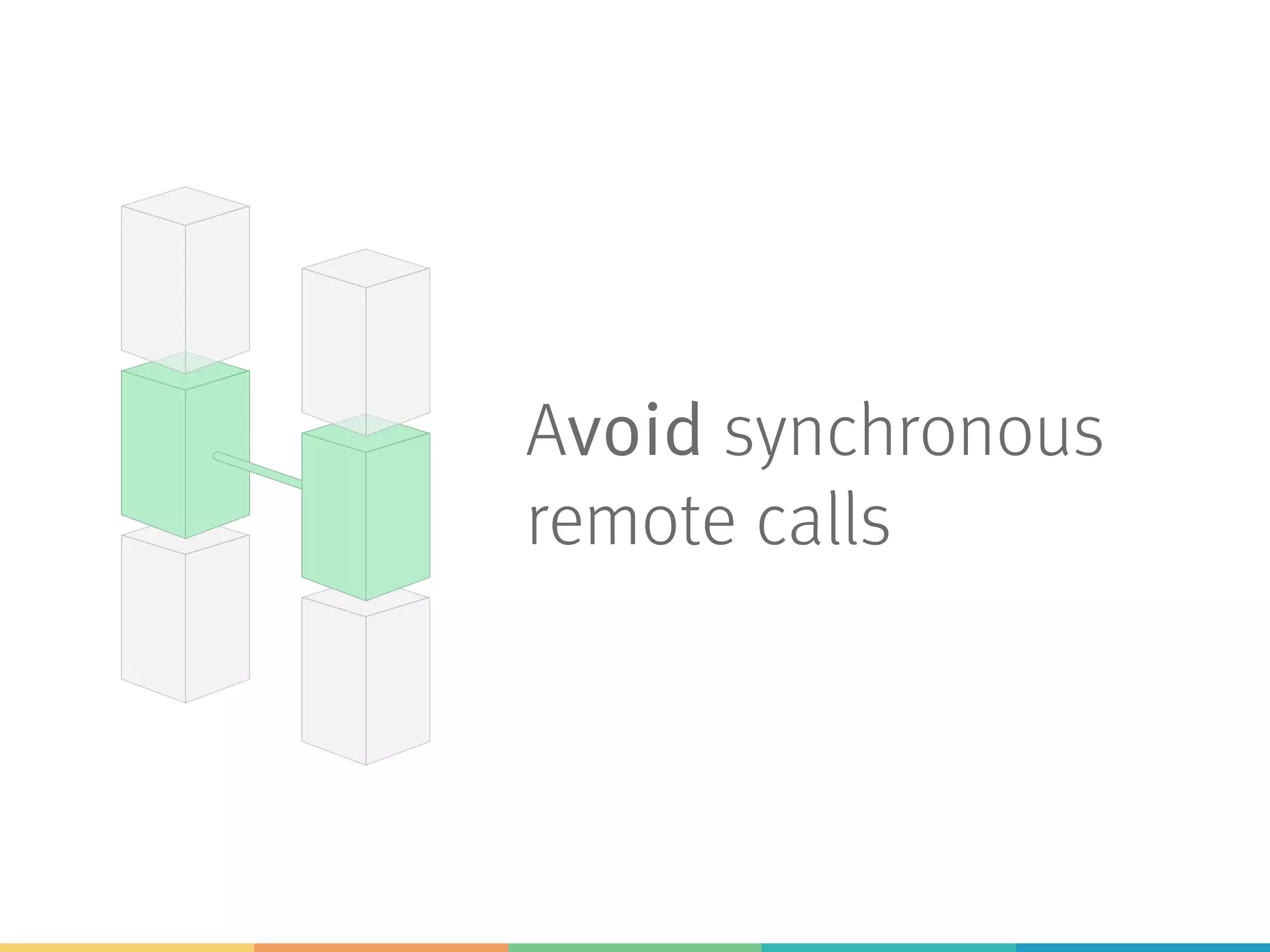 Avoid synchronous
remote calls
 