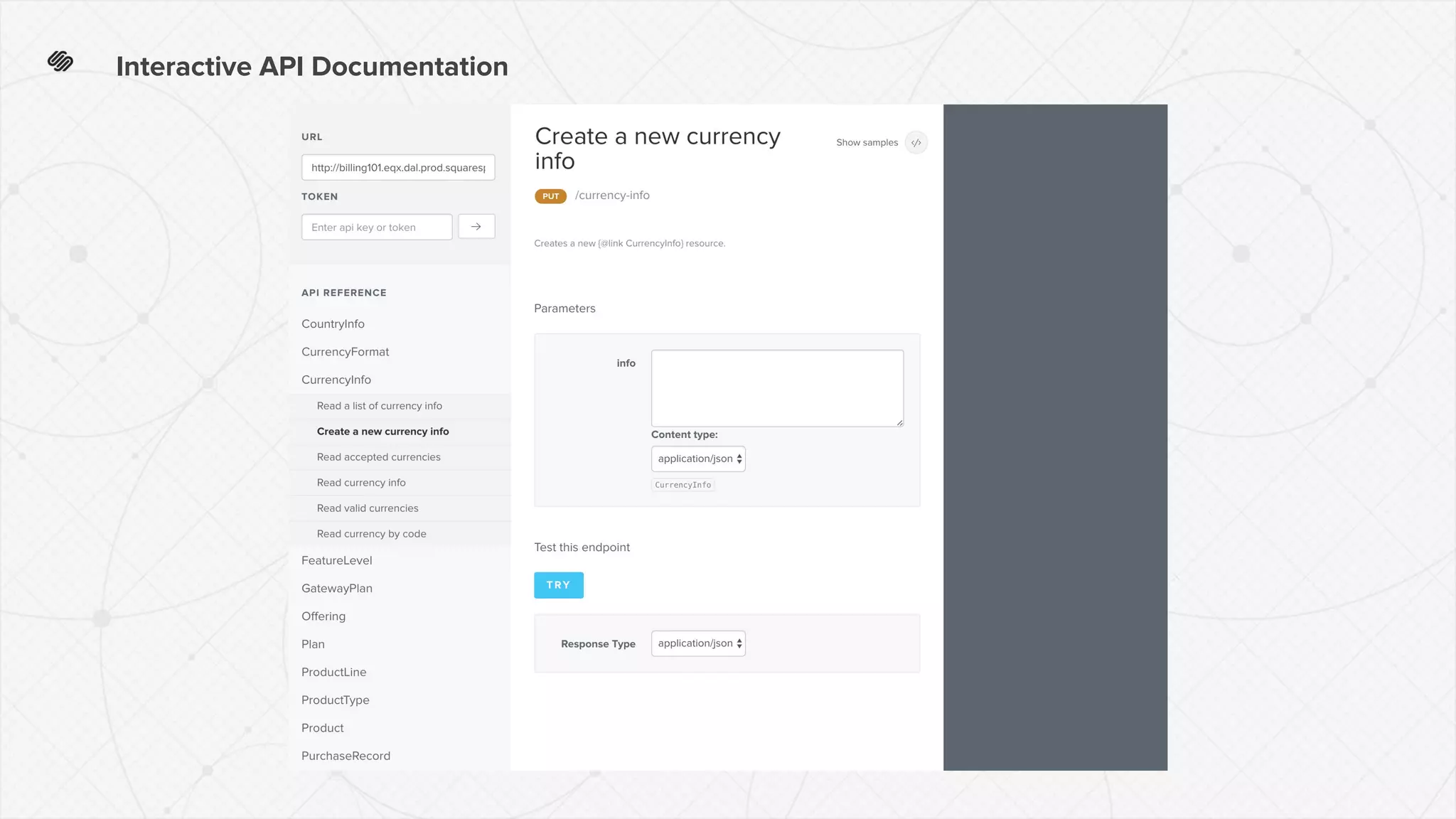 Interactive API Documentation
 