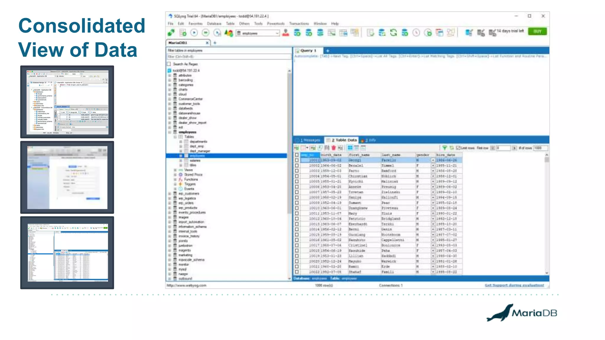 Consolidated View of Data 