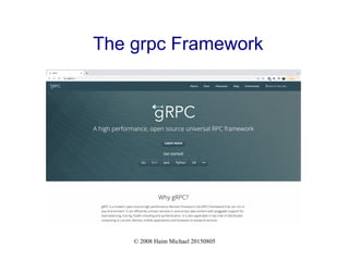 © 2008 Haim Michael 20150805
The grpc Framework
 
