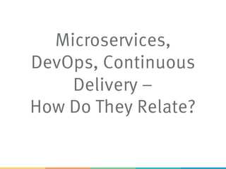 Microservices,
DevOps, Continuous
Delivery –
How Do They Relate?
 