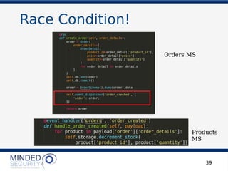 39
Race Condition!
Orders MS
Products
MS
 