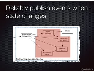 @crichardson
Reliably publish events when
state changes
 
