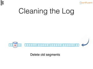 Cleaning the Log
Delete old segments
 