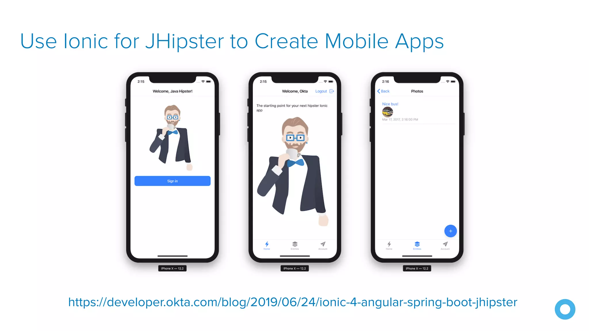 Use Ionic for JHipster to Create Mobile Apps
https://developer.okta.com/blog/2019/06/24/ionic-4-angular-spring-boot-jhipster
 
