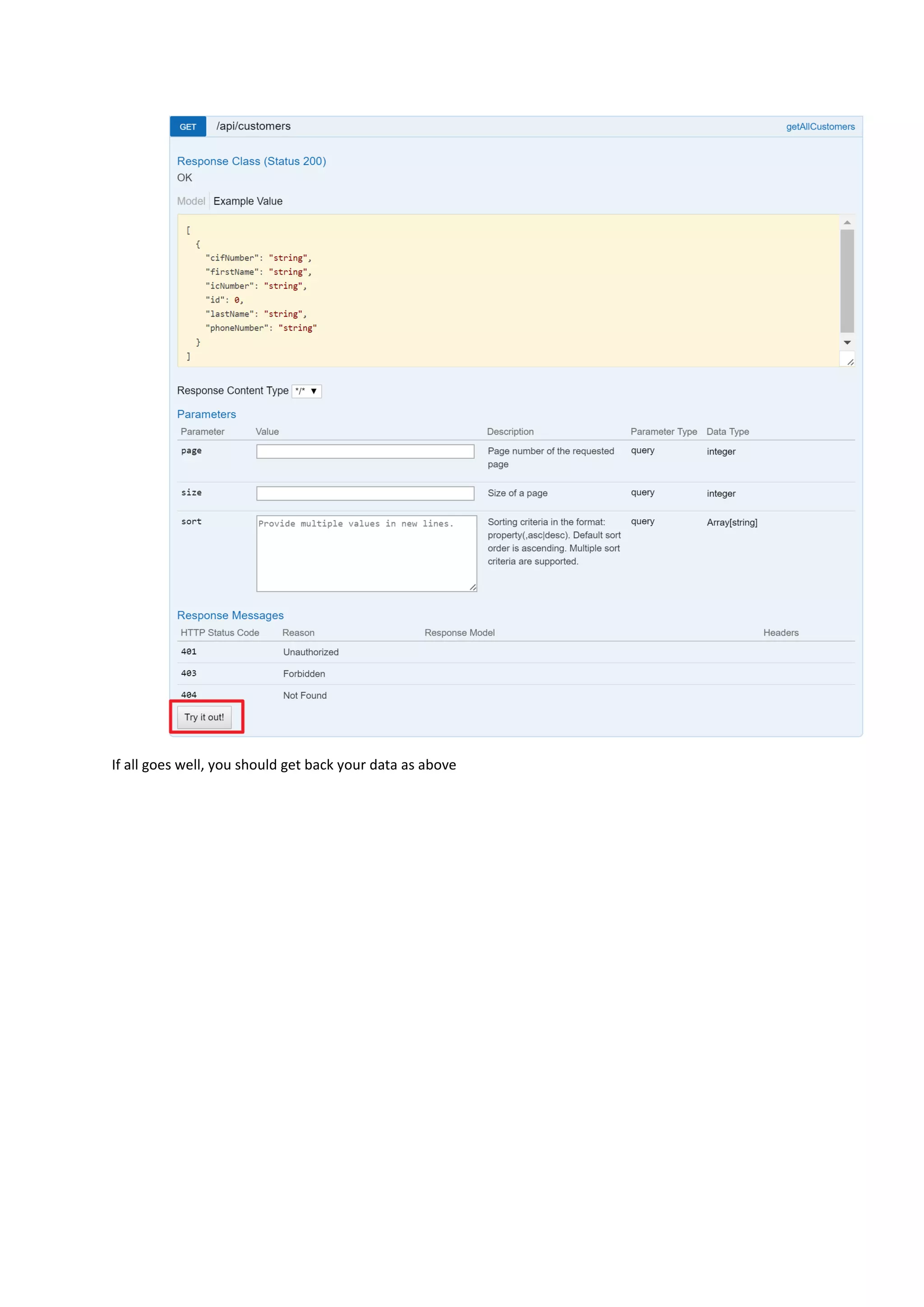 If all goes well, you should get back your data as above
 