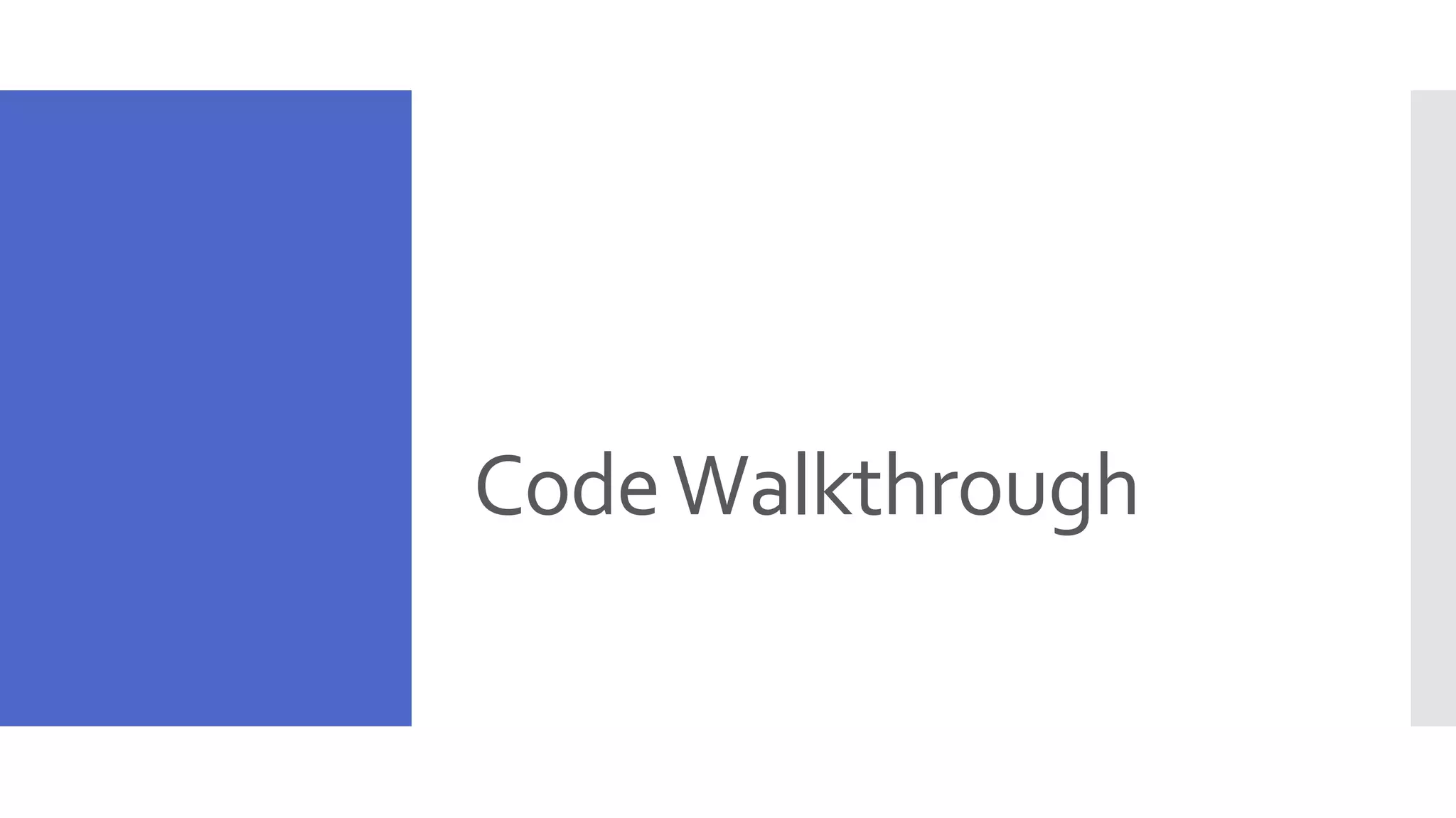CodeWalkthrough 