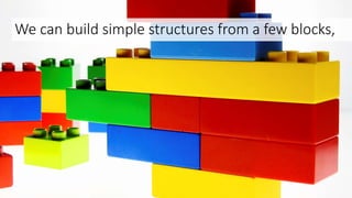 We can build simple structures from a few blocks,
 