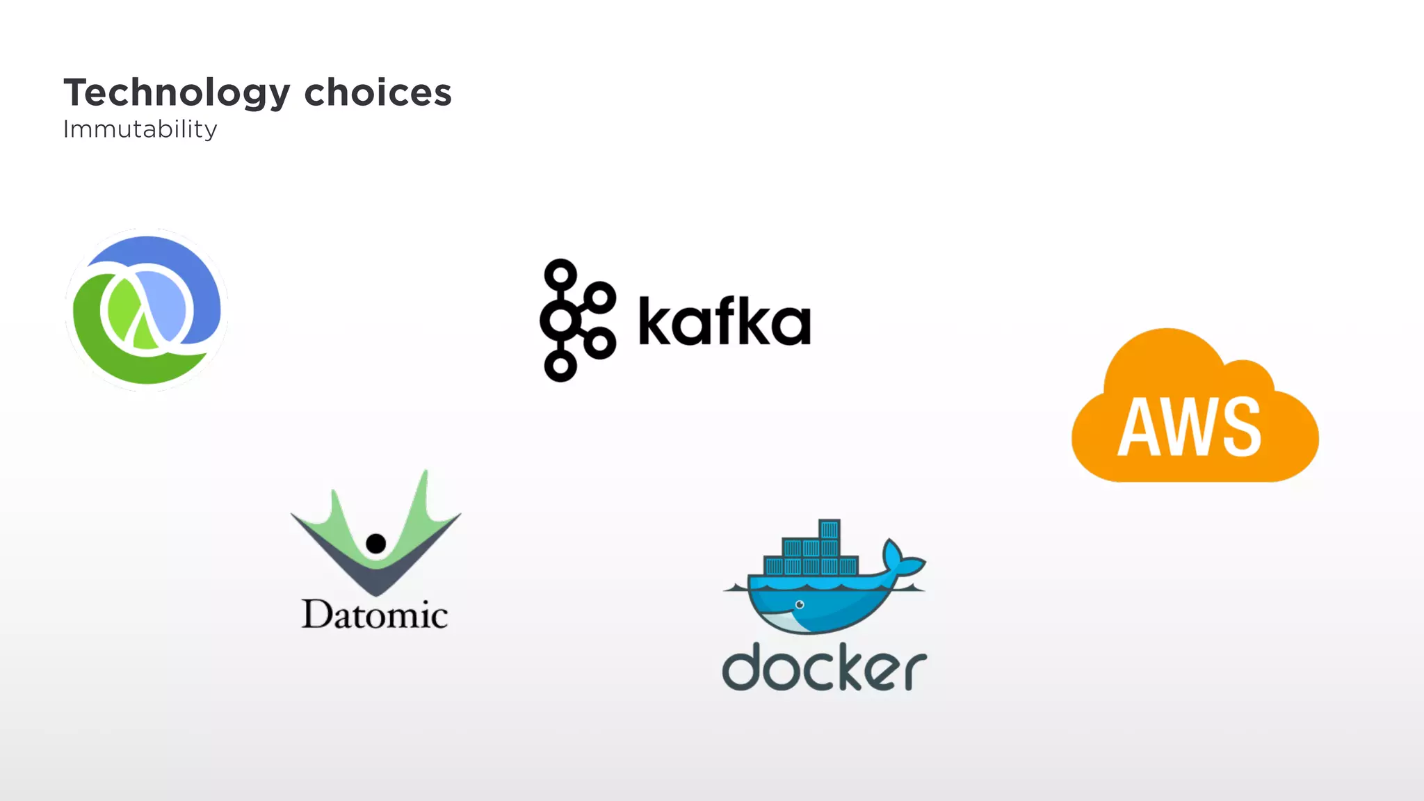 Technology choices
Immutability
 