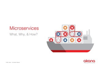 © 2015 Akana., Inc All Rights Reserved.
Powering the API Economy
Microservices
What, Why, & How?
 