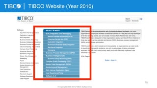 16
TIBCO Website (Year 2010)
© Copyright 2000-2015 TIBCO Software Inc.
 