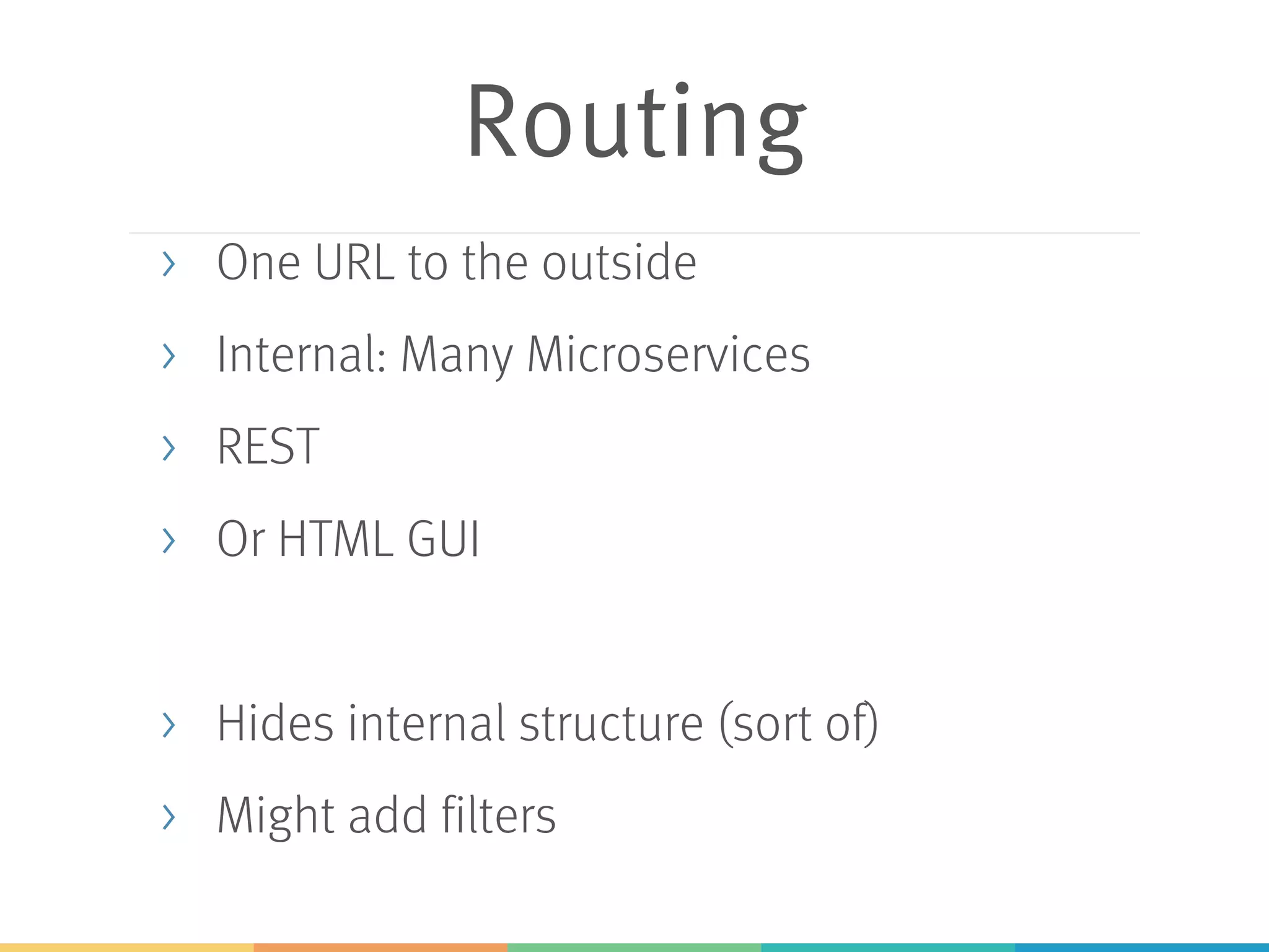 Customer Order Catalog
Zuul
Proxy
Automatically maps route to server registered on Eureka
i.e. /customer/**
to CUSTOMER
No configuration
 