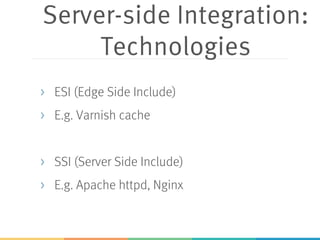 ESI (Edge Side Includes)
...
<esi:include src="http://example.com/header" />
...
<div>
... a lot of static content and images ...
</div>
...
<esi:include src="http://example.com/dynamic" />
http://www.w3.org/TR/esi-lang
 
