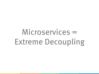 Microservices =
Extreme Decoupling
 