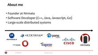 Confidential 4January 14, 2016
About me
• Founder at Nirmata
• Software Developer (C++, Java, Javascript, Go)
• Large-scale distributed systems
 