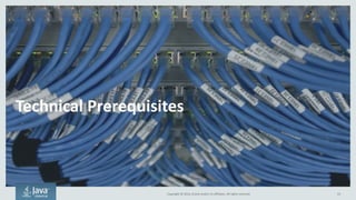 Copyright © 2016, Oracle and/or its affiliates. All rights reserved.
Message Compatibility Across Versions
53
Design for backwards compatibility
<product>
<id>329340224</id>
</product>
API
Application
Datastore
Infrastructure
v1.1
API
Application
Datastore
Infrastructure
v1.2
Send update to Product
Catalog microservice
<product>
<id>329340224</id>
<shipToStore>true</shipToStore>
</product>Send update to Product
Catalog microservice but
v1.2 adds a new required
property
Don’t make properties required!
Assume any given microservice has two or more different
versions running concurrently. Build for backwards compatibility
 