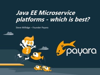 Java EE Microservice
platforms - which is best?
Steve Millidge – Founder Payara
 