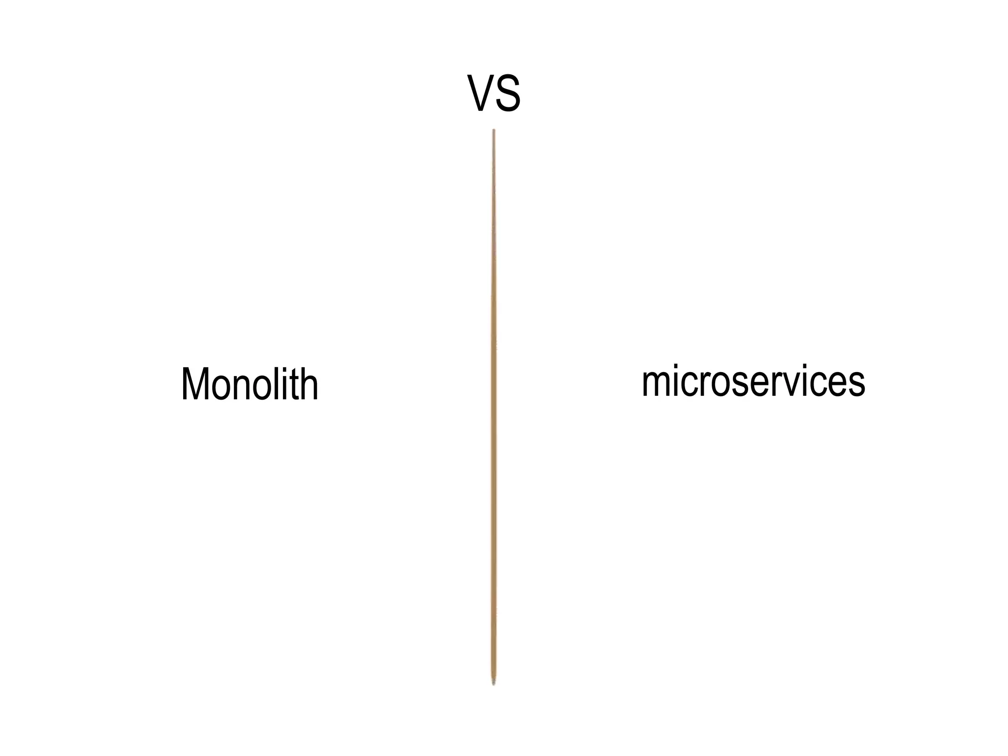 VS
Monolith microservices
 