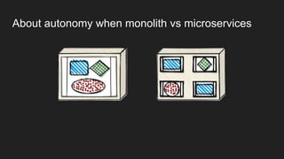 About autonomy when monolith vs microservices
 