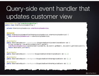 @crichardson
Query-side event handler that
updates customer view
 