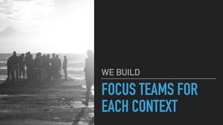 FOCUS TEAMS FOR
EACH CONTEXT
WE BUILD
 