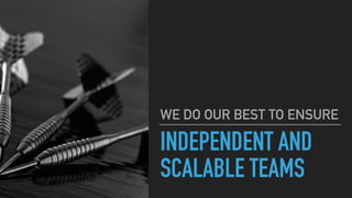 INDEPENDENT AND
SCALABLE TEAMS
WE DO OUR BEST TO ENSURE
 