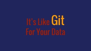It’s Like Git
For Your Data
 