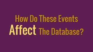 How Do These Events
Affect The Database?
 