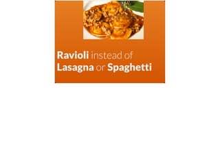 Ravioli instead of
Lasagna or Spaghetti
 