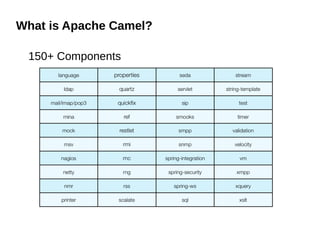 What is Apache Camel?
150+ Components
 