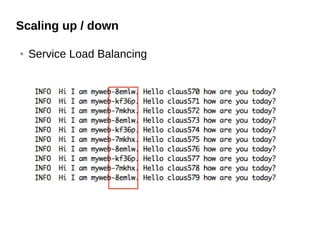 Scaling up / down
● Service Load Balancing
 