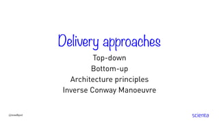 Delivery approaches
Top-down
Bottom-up
Architecture principles
Inverse Conway Manoeuvre
@trondhjort
 