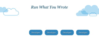Developer Developer
Run What You Wrote
Developer Developer
 