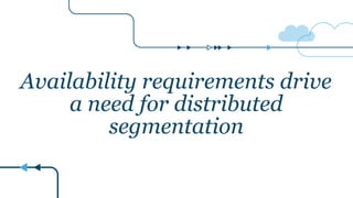 Availability requirements drive
a need for distributed
segmentation
 