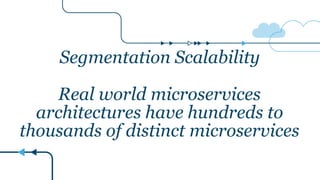 Segmentation Scalability
Real world microservices
architectures have hundreds to
thousands of distinct microservices
 