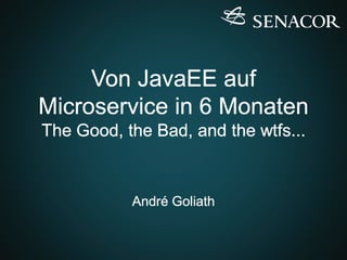 Von JavaEE auf
Microservice in 6 Monaten
The Good, the Bad, and the wtfs...
André Goliath
 