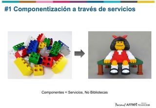#1 Componentización a través de servicios
Componentes = Servicios, No Bibliotecas
 