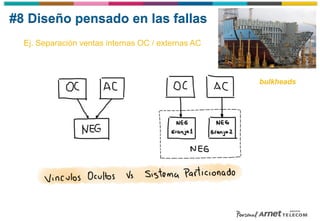 #8 Diseño pensado en las fallas
bulkheads
Ej. Separación ventas internas OC / externas AC
 