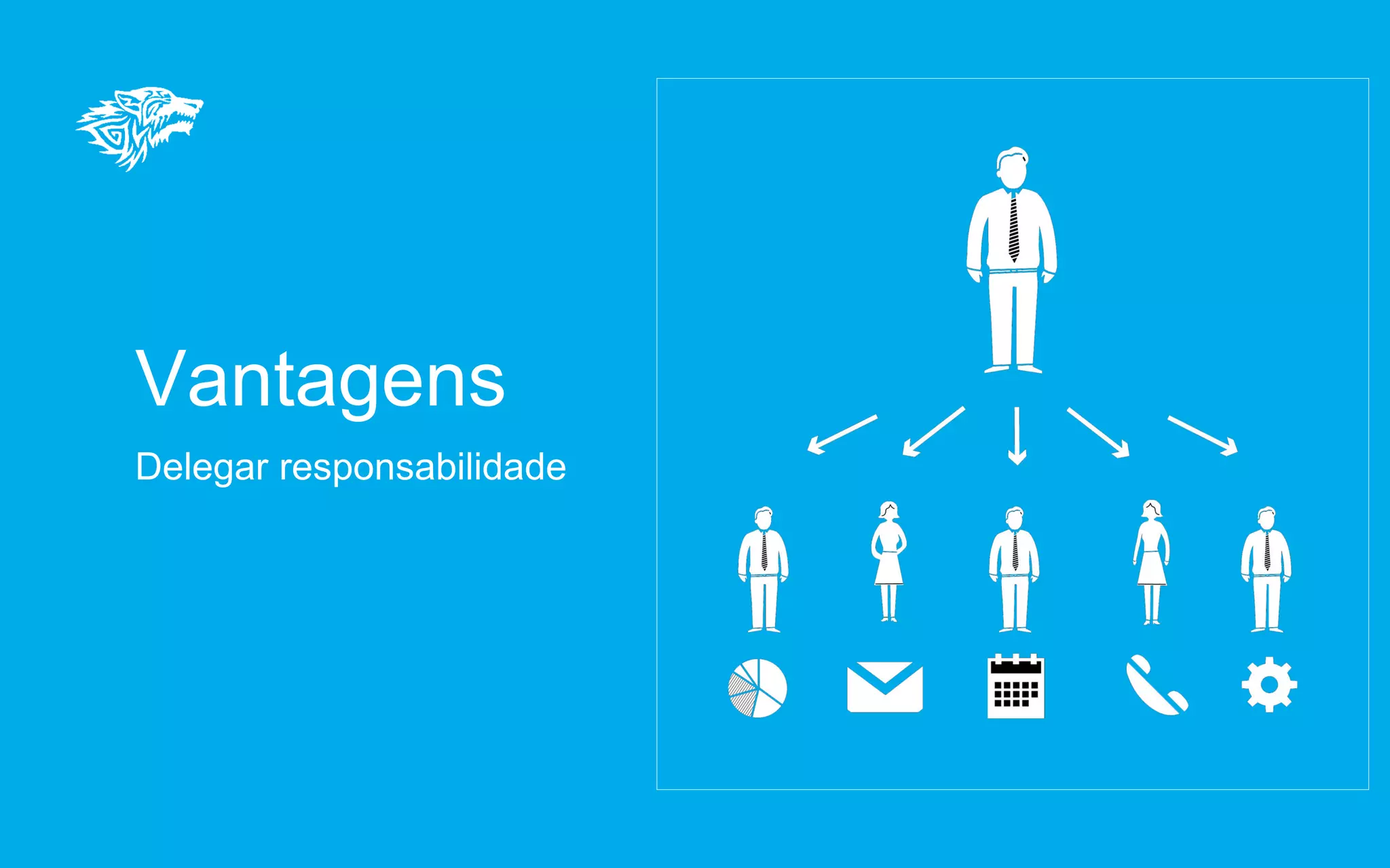 Vantagens
Delegar responsabilidade