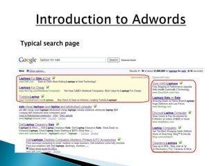Introduction to AdwordsTypical search page